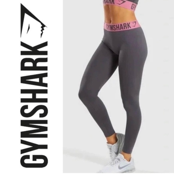 Gymshark | Fit Seamless Leggings in Grey & Pink Size Medium - Picture 1 of 5